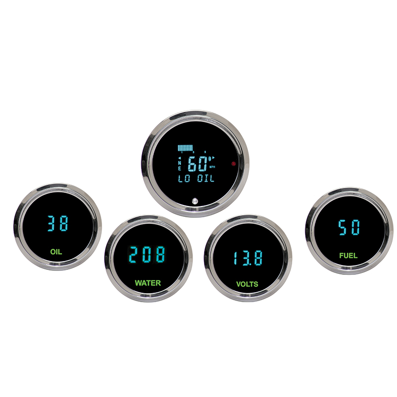 Dakota Digital 5 Gauge Kit, Round, Chrome Classic Car Interior